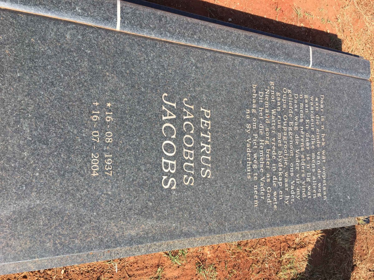 JACOBS Petrus Jacobus 1937-2004