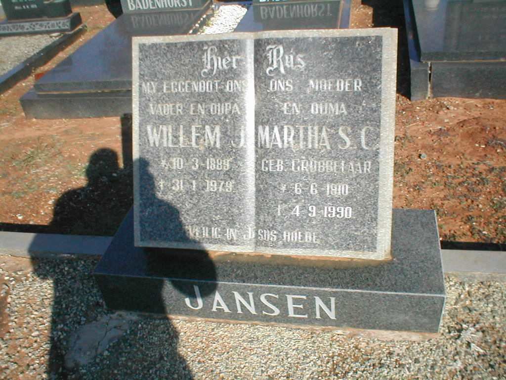 JANSEN Willem J. 1889-1979 &amp; Martha S.C. GROBBELAAR 1910-1990