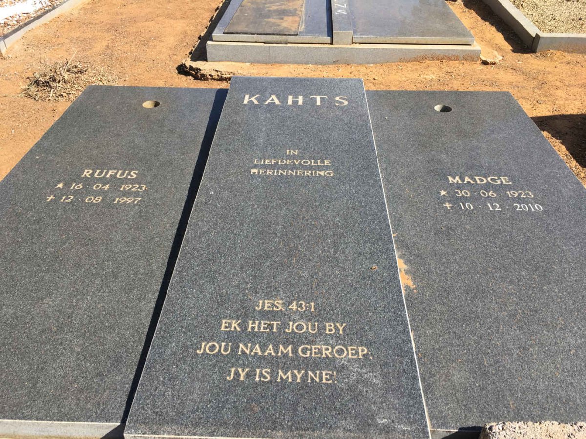 KAHTS Rufus 1923-1997 &amp; Madge 1923-2010