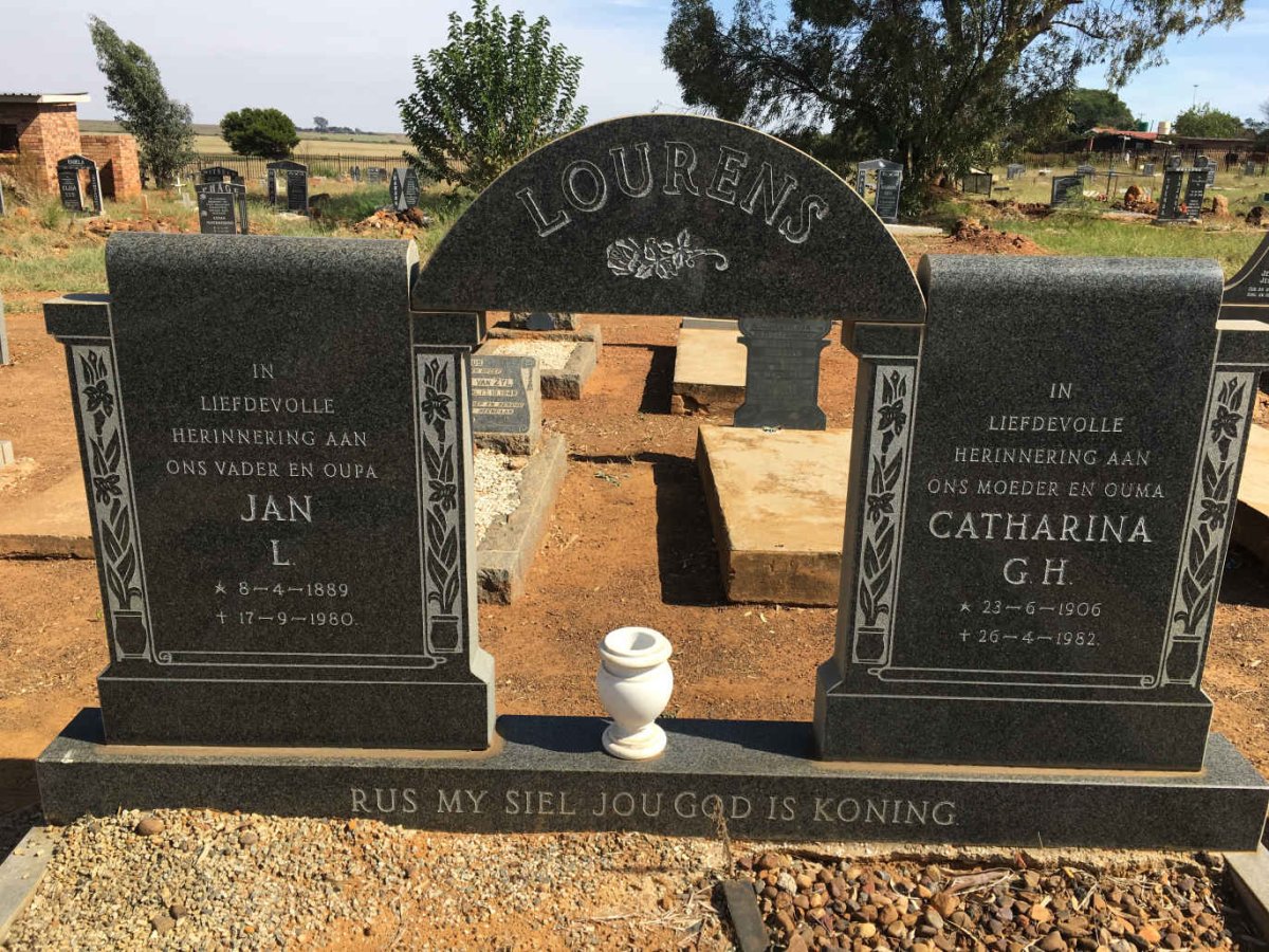 LOURENS Jan L. 1889-1980 &amp; Catharina G.H. 1906-1982