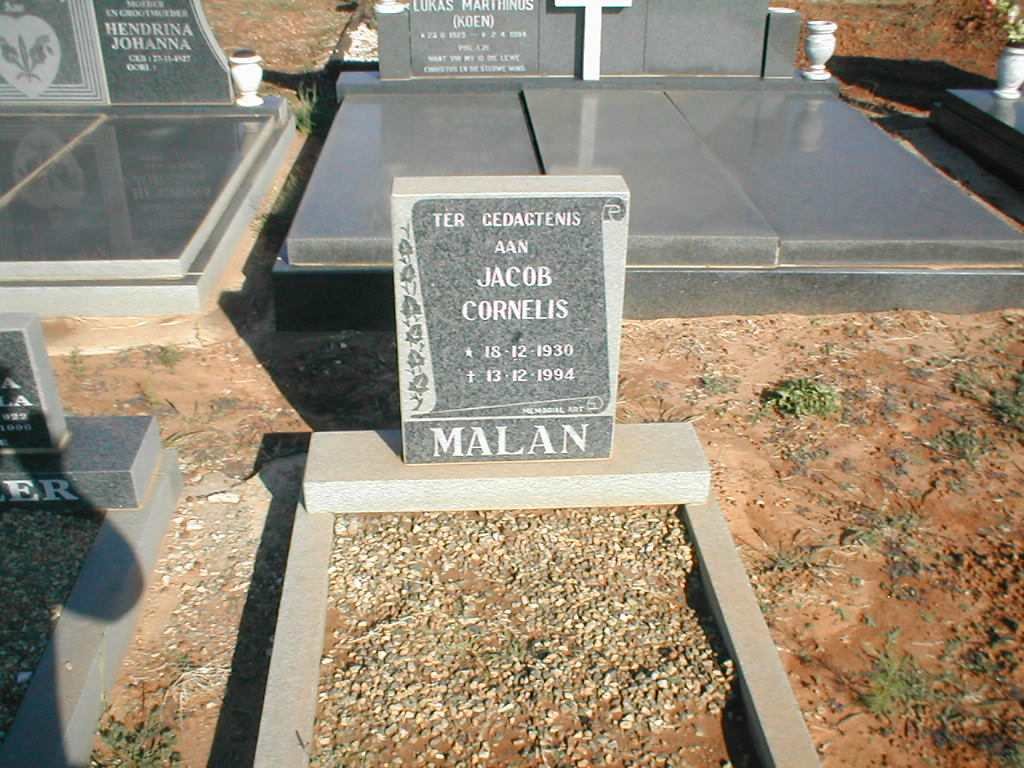 MALAN Jacob Cornelis 1930-1994