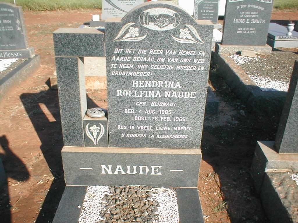 NAUDE Hendrina Roelfina nee BLIGNAUT 1905-1966