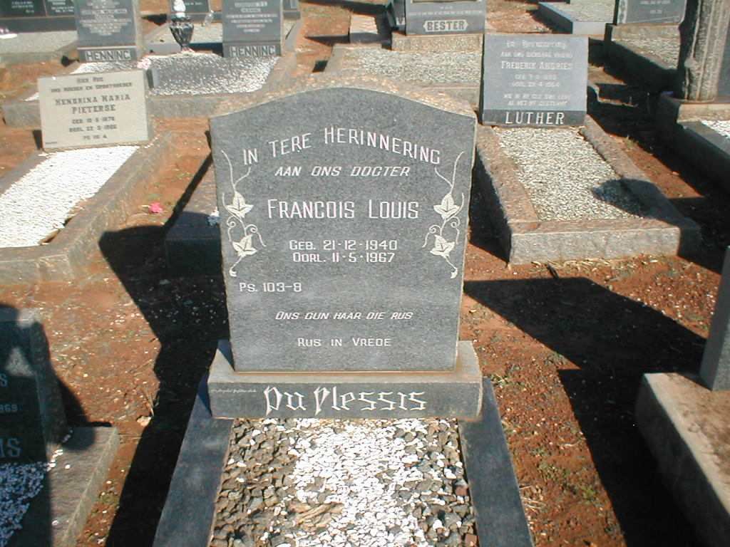 PLESSIS Francois Louis, du 1940-1967