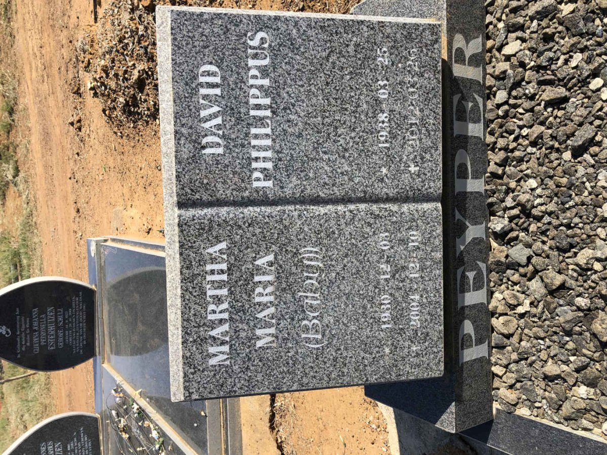 PEYPER Philippus 1938-2012 &amp; Martha Maria 1930-2004
