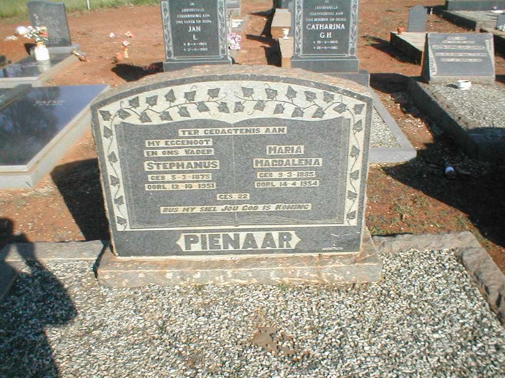 PIENAAR Stephanus 1875-1951 &amp; Maria Magdalena 1885-1934