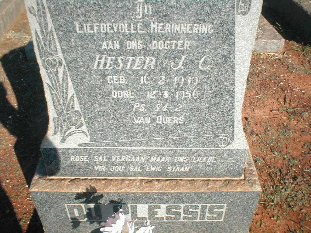 PLESSIS Hester J.C., du 1939-1956