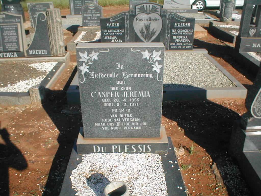 PLESSIS Casper Jeremia, du 1955-1971