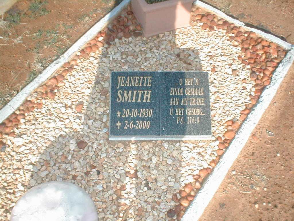 SMITH  Jeanette 1930-2000