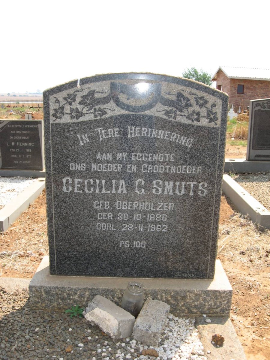 SMUTS Cecilia G. nee OBERHOLZER 1886-1962