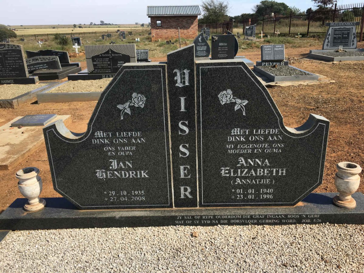 VISSER Jan Hendrik 1935-2008 &amp; Anna Elizabeth 1940-1996