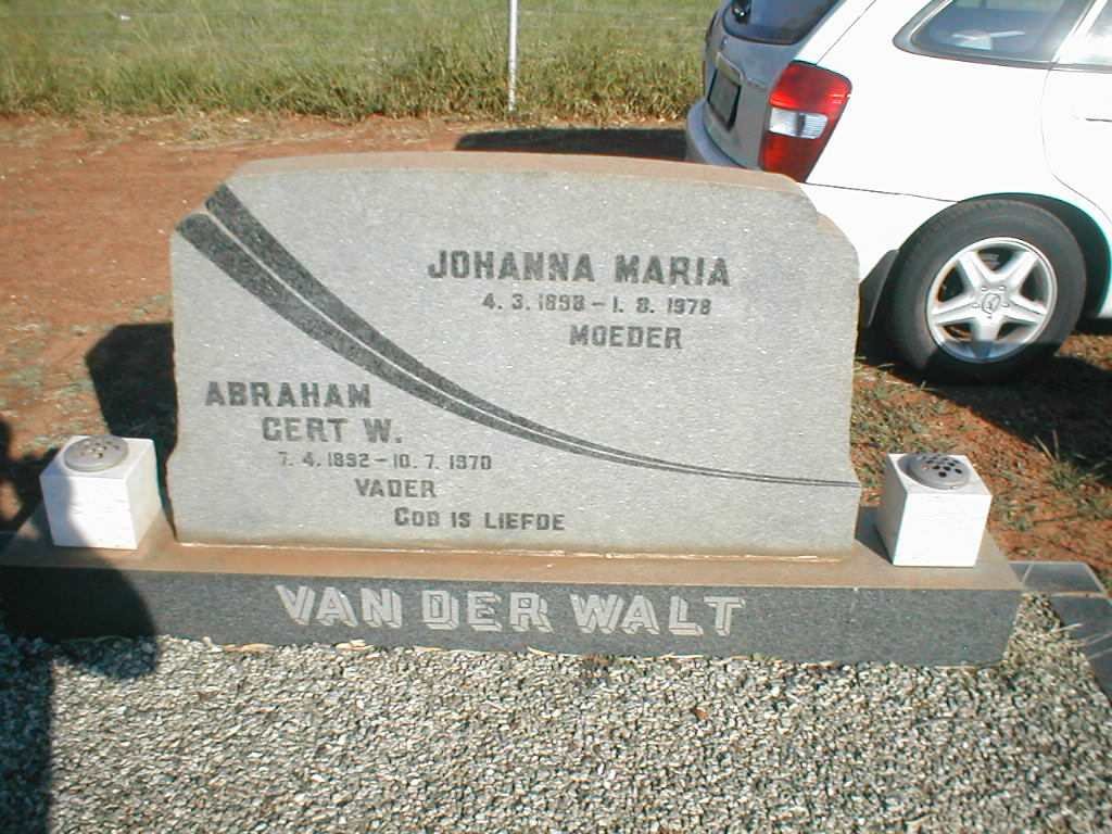 WALT Abraham Gert W., van der 1892-1970 &amp; Johanna Maria 1898-1978