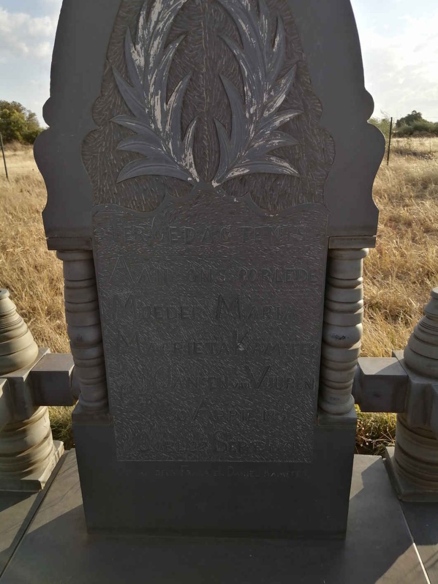 KAMFFER Maria Magrieta nee JANSEN VAN VUUREN 1856-1931
