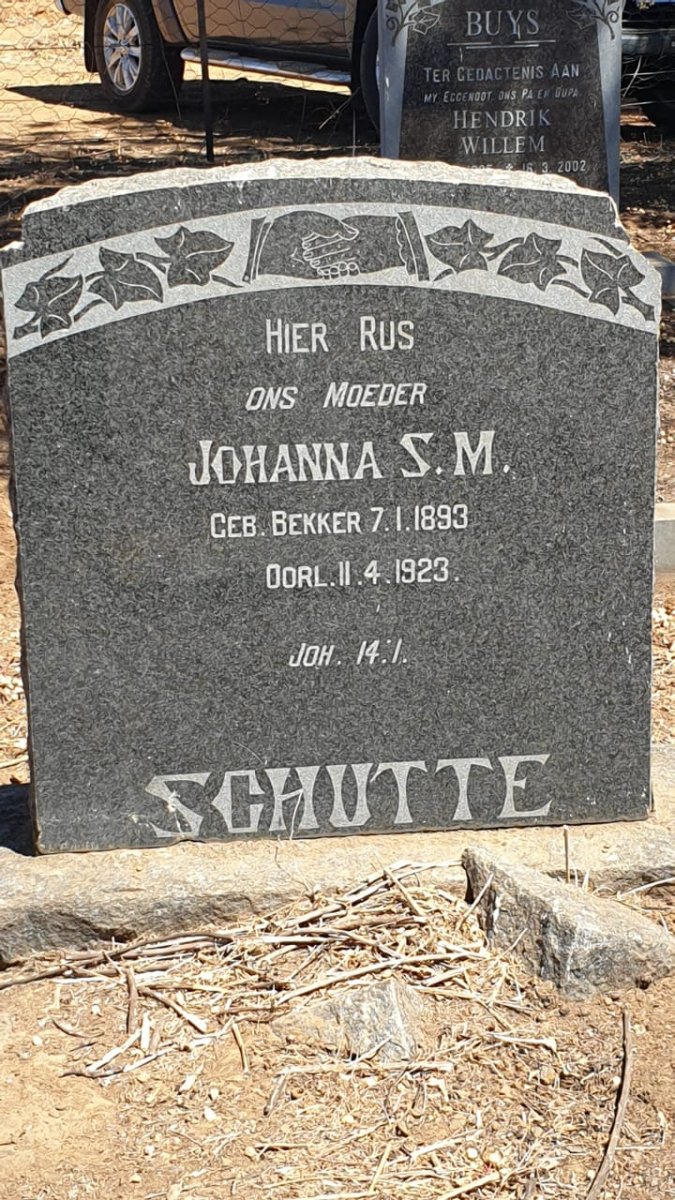 SCHUTTE Johanna S.M. nee BEKKER 1893-1923