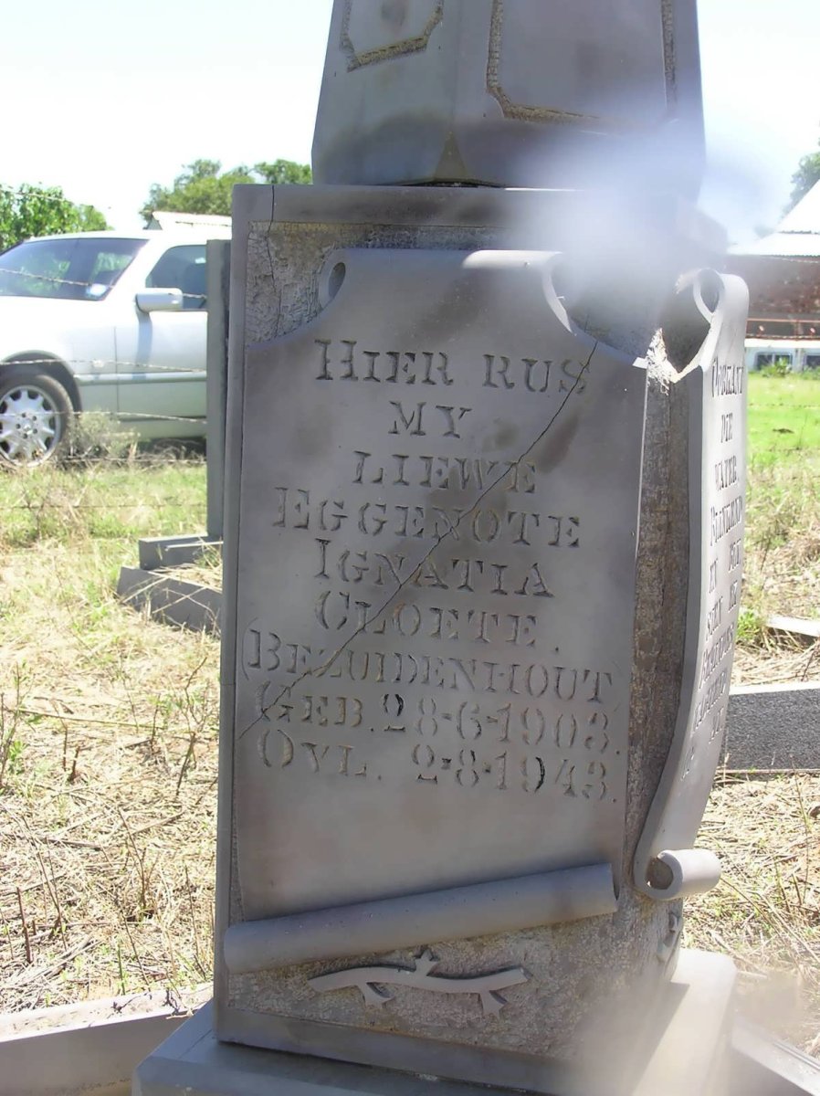CLOETE Ignatia nee BEZUIDENHOUT 1903-1943