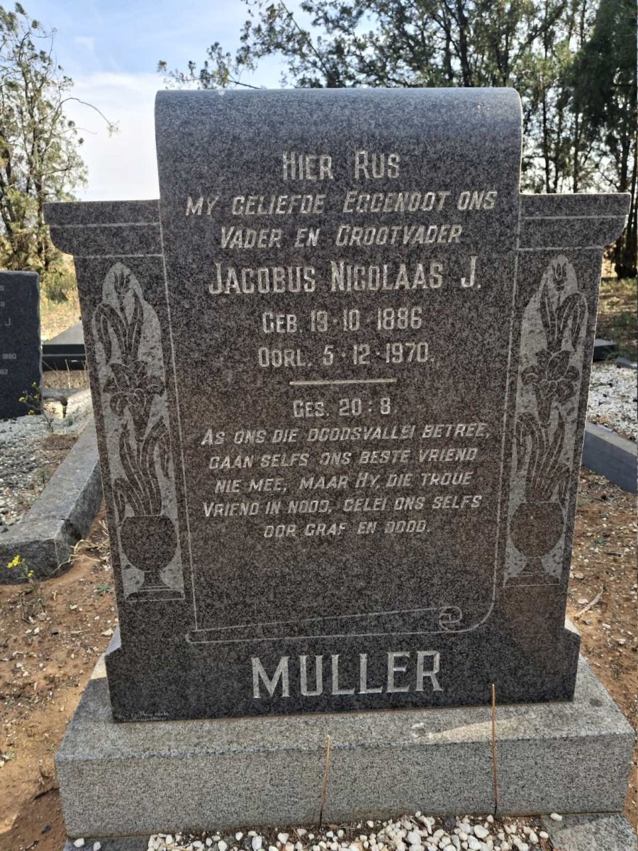 MULLER Jacobus Nicolaas J. 1886-1970