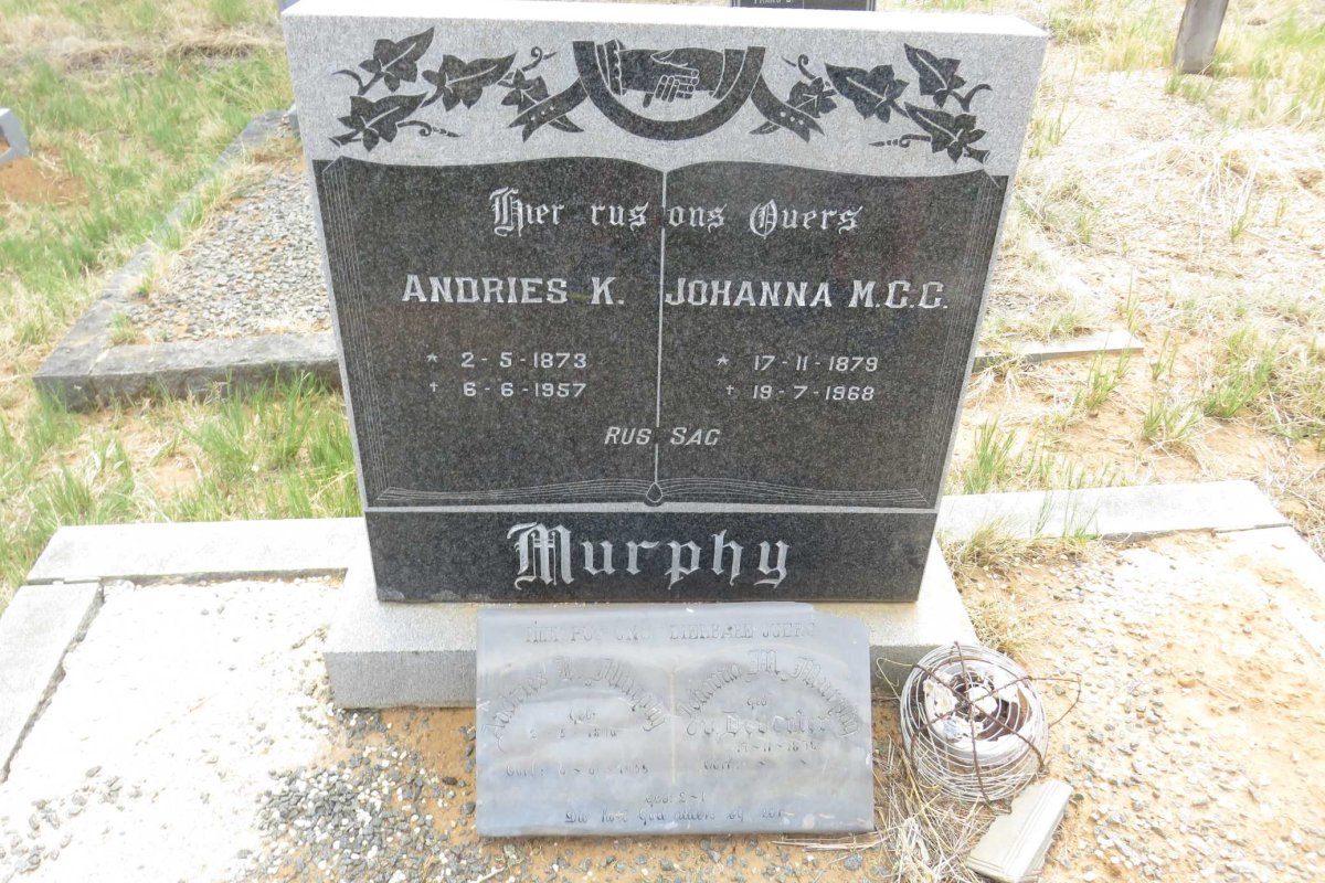 MURPHY Andries K. 1873-1957 &amp; Johanna M.C.C. VAN DEVENTER 1879-1968 