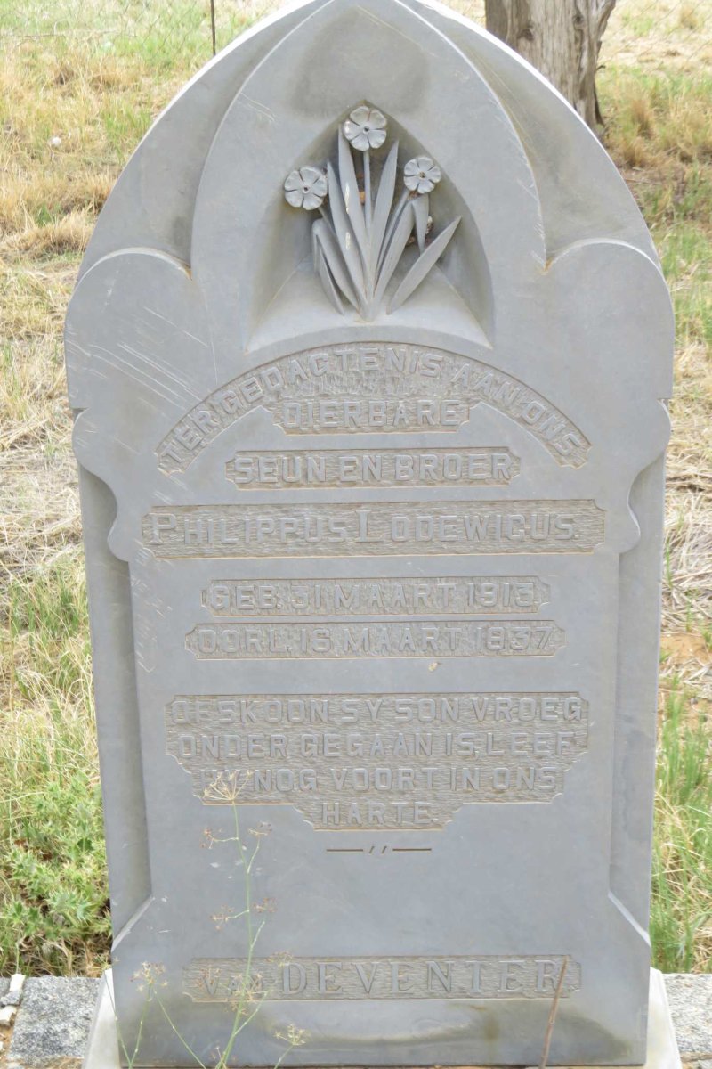 DEVENTER Philippus Lodewicus, van 1913-1937