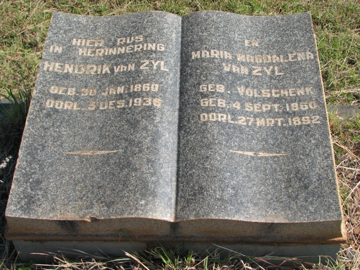 ZYL Hendrik, van 1860-1936 &amp; Maria Magdalena VOLSCHENK 1860-1892