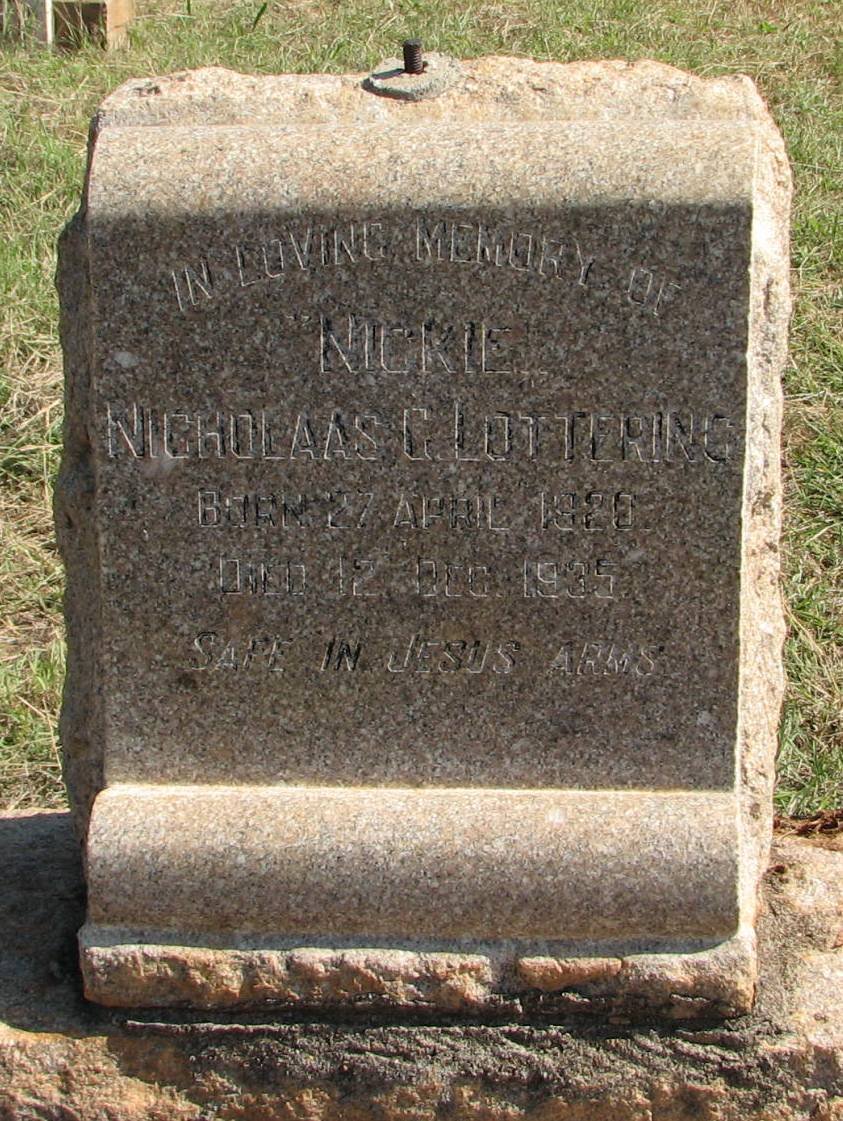 LOTTERING Nicolaas G. 192?-1935