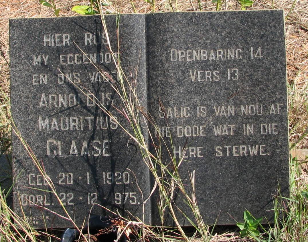 CLAASE Arnoldus Mauritius 1920-1975