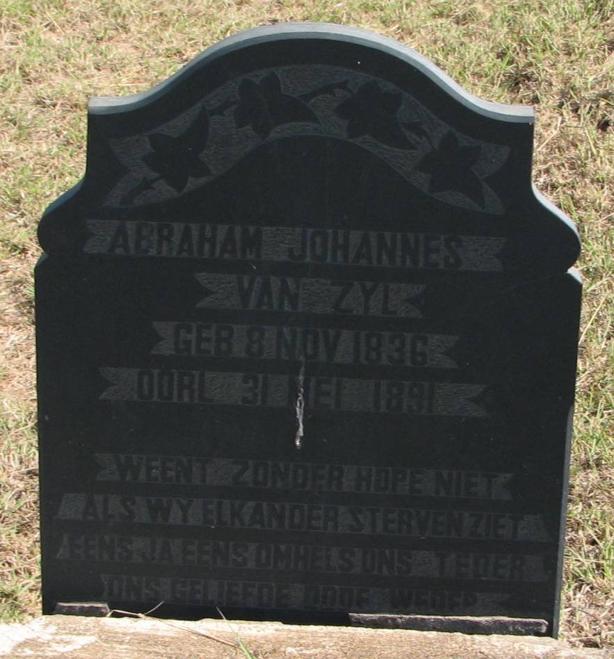 ZYL Abraham Johannes, van 1836-1891