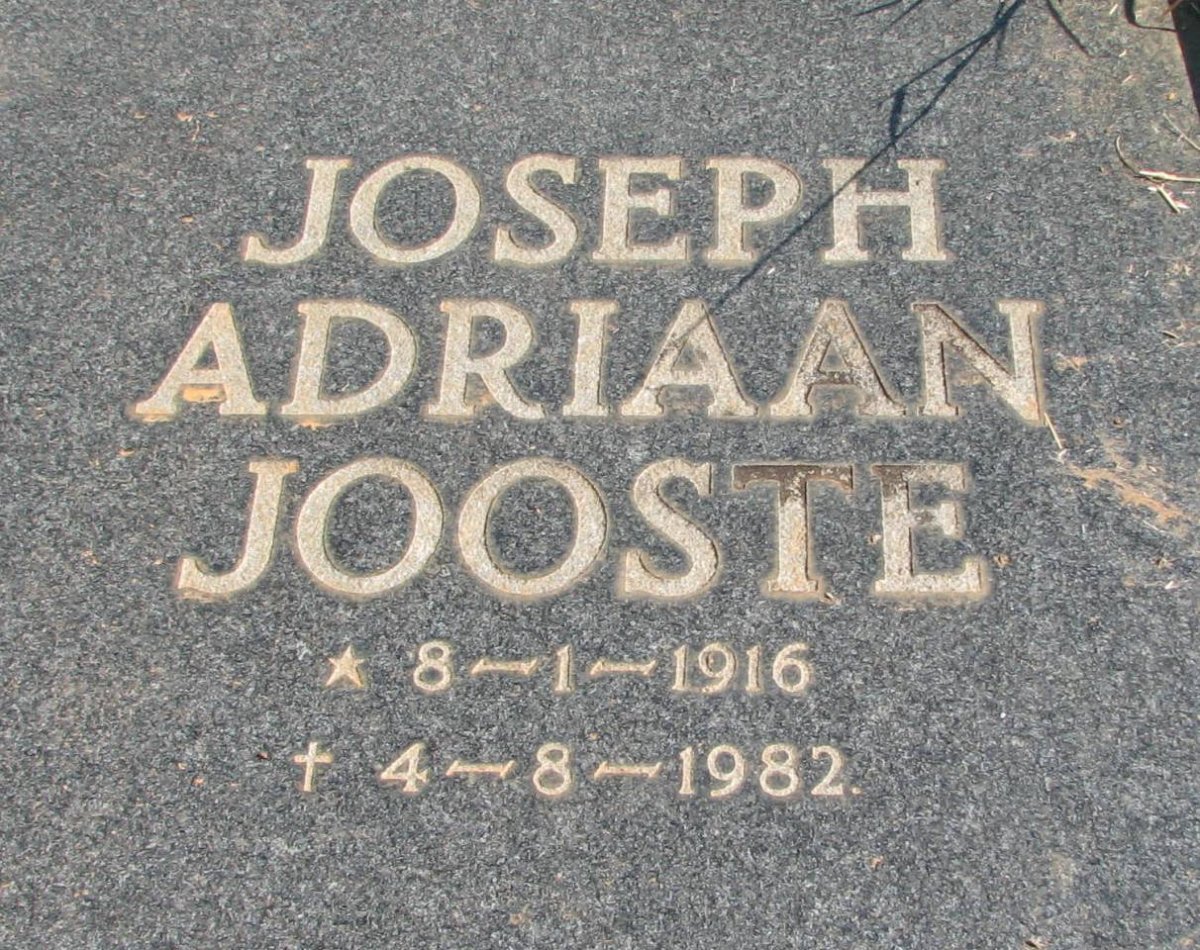 JOOSTE Joseph Adriaan 1916-1982 &amp; Martha Alma NASILOWSKI 1916-1981