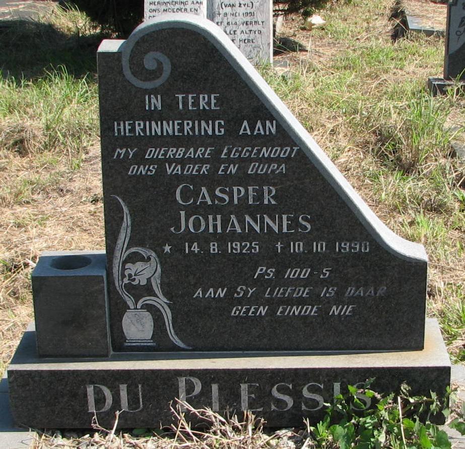 PLESSIS Casper Johannes, du 1925-1990