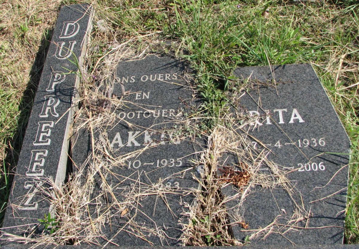 PREEZ Sakkie, du 1935-1983 &amp; Rita 1936-2006