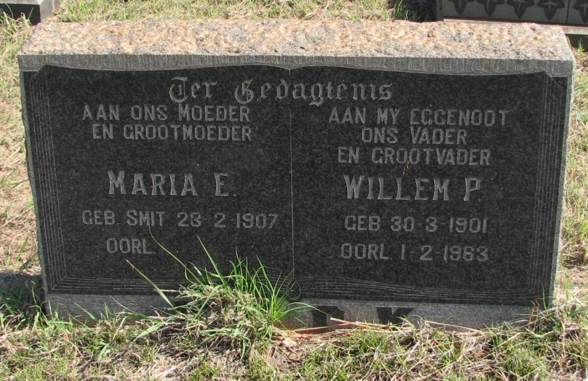 ? Willem P. 1901-1963 &amp; Maria E. SMIT 1907-