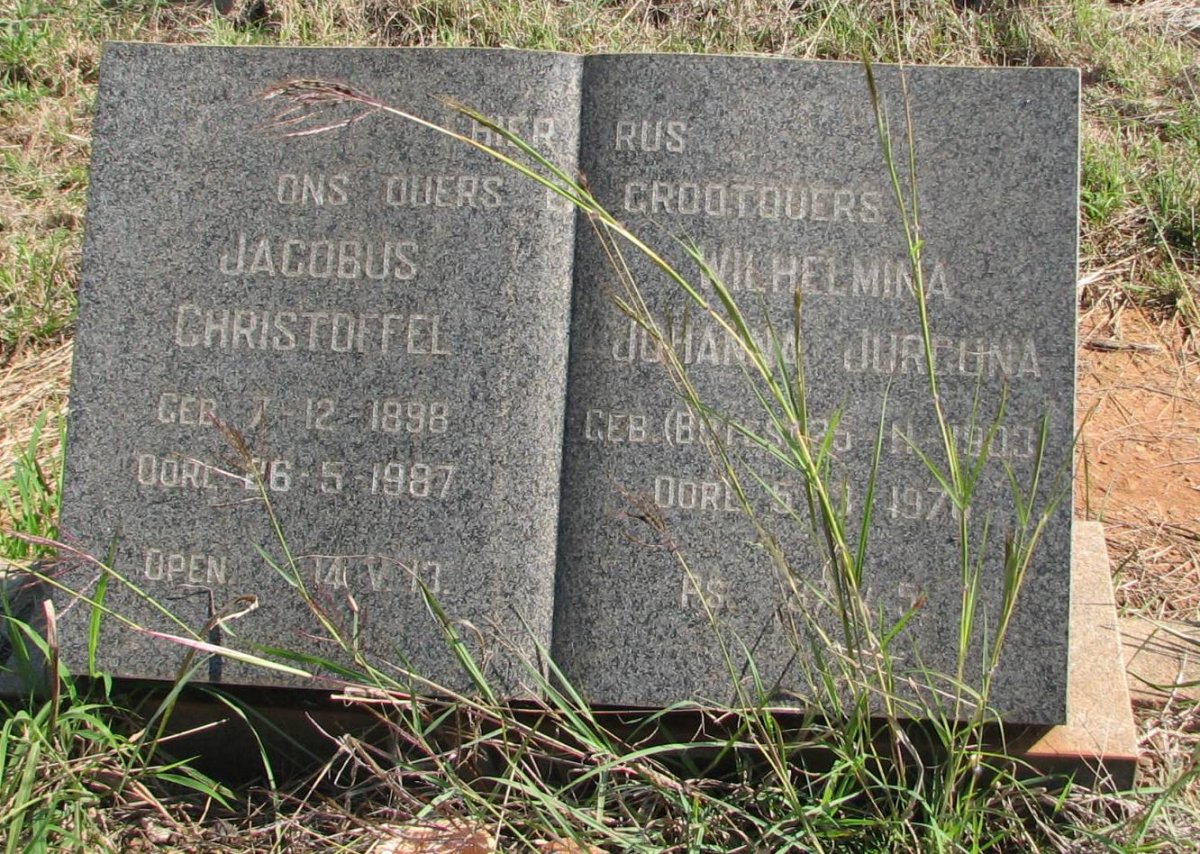 ? Jacobus Christoffel 1898-1987 &amp; Wilhelmina Johanna Jurguna nee B? 1903-197? 