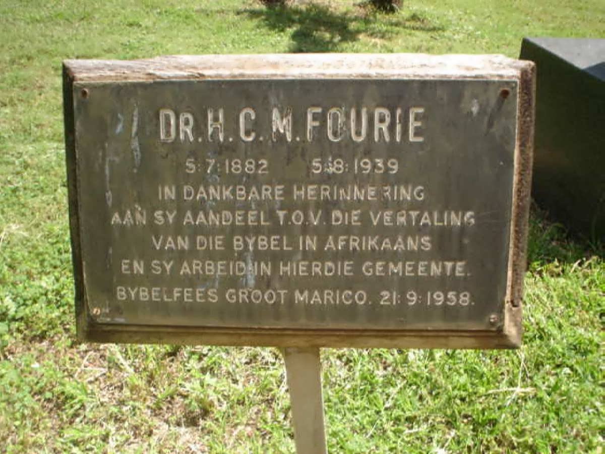 FOURIE H.C.M.1882-1939