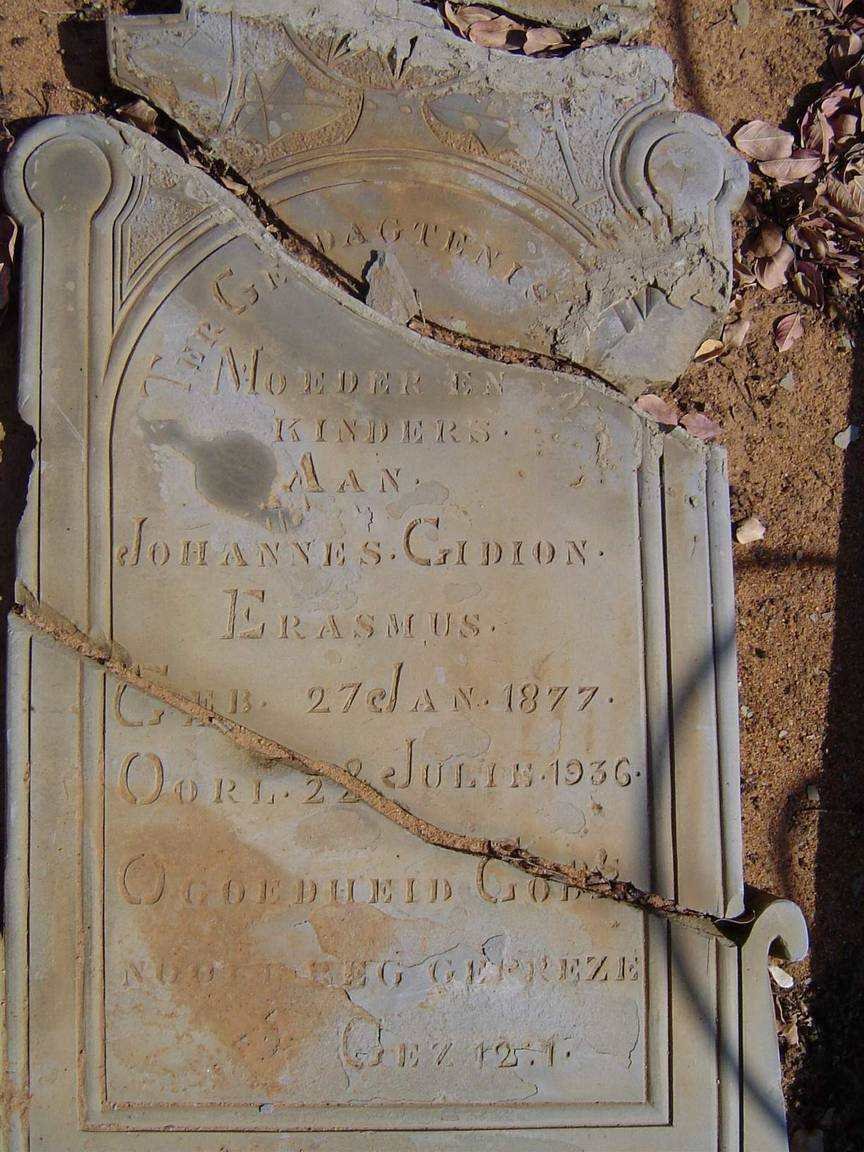 ERASMUS Johannes Gidion 1877-1936