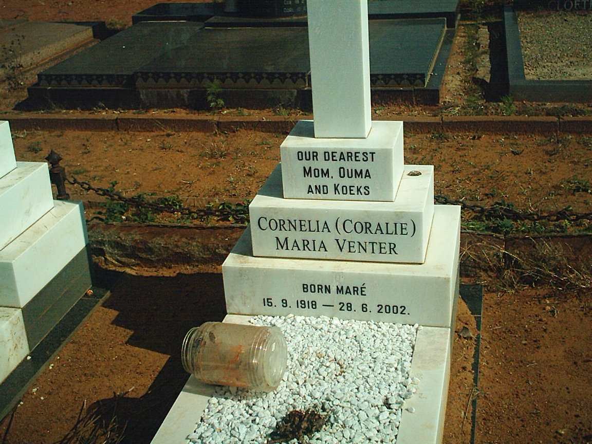 VENTER Cornelia Maria nee MARE 1918-2002