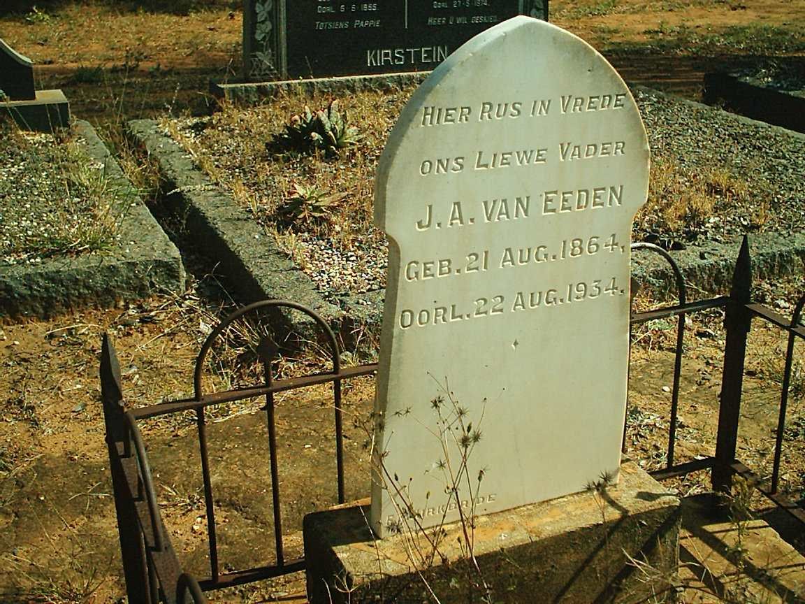 EEDEN J.A., van 1864-1934