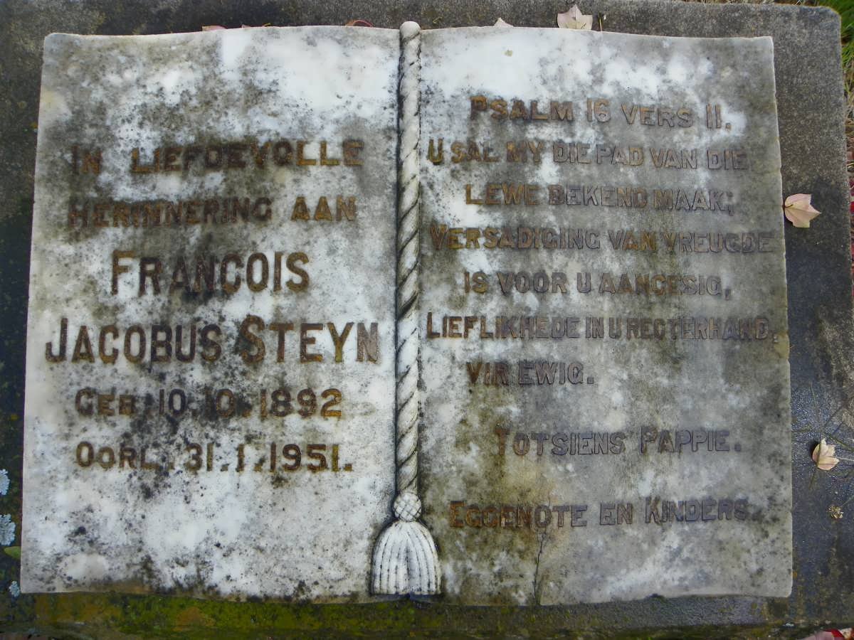 STEYN Francois Jacobus 1892-1951
