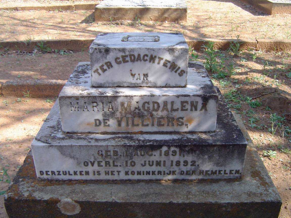 VILLIERS Maria Magdalena, de 1891-1892