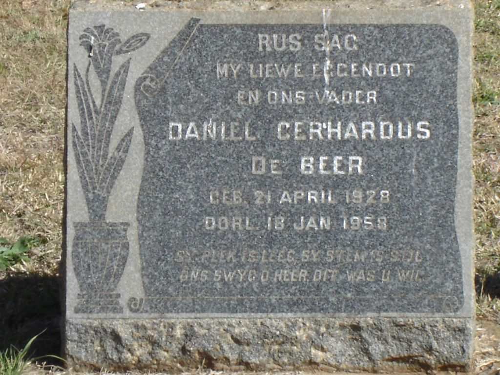 BEER Daniel Gerhardus 1928-1958