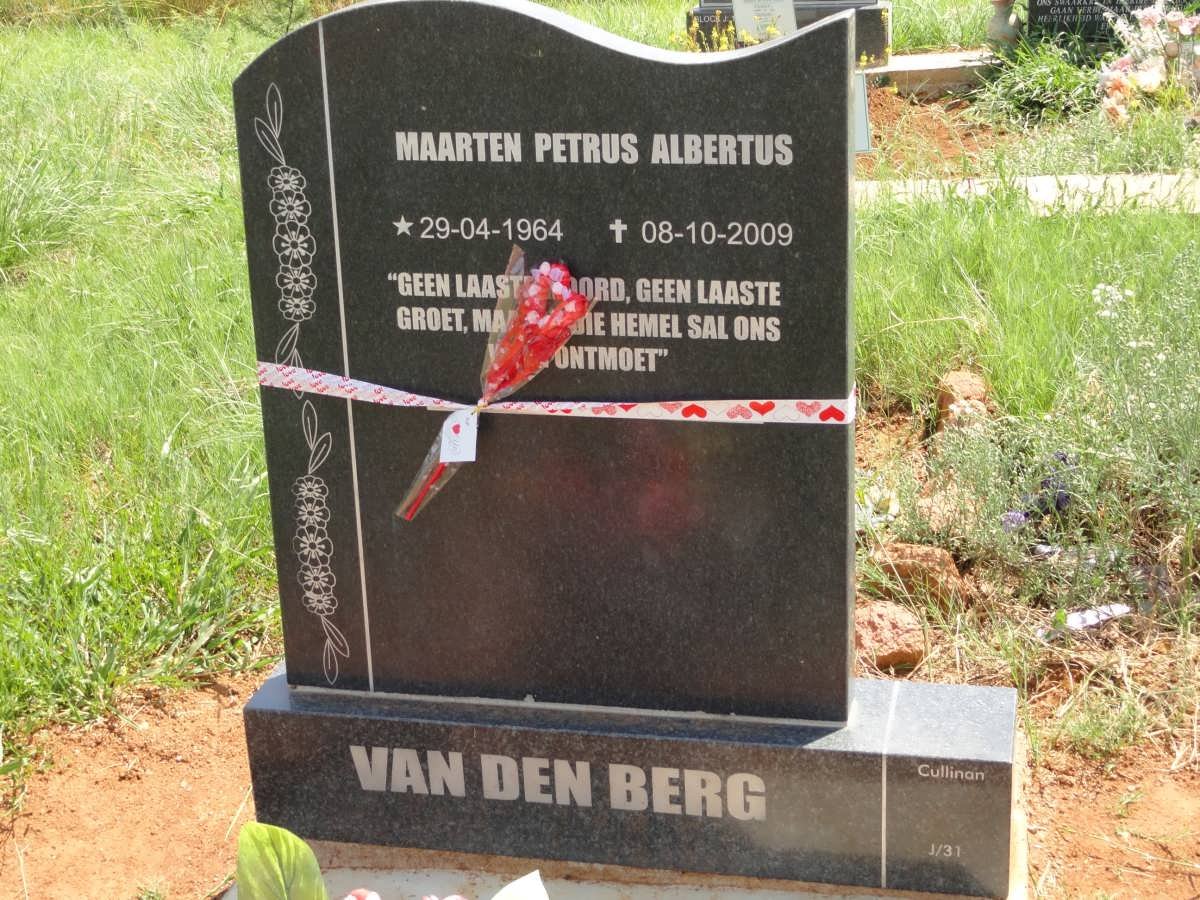 BERG Maarten Petrus Albertus, van den 1964-2009