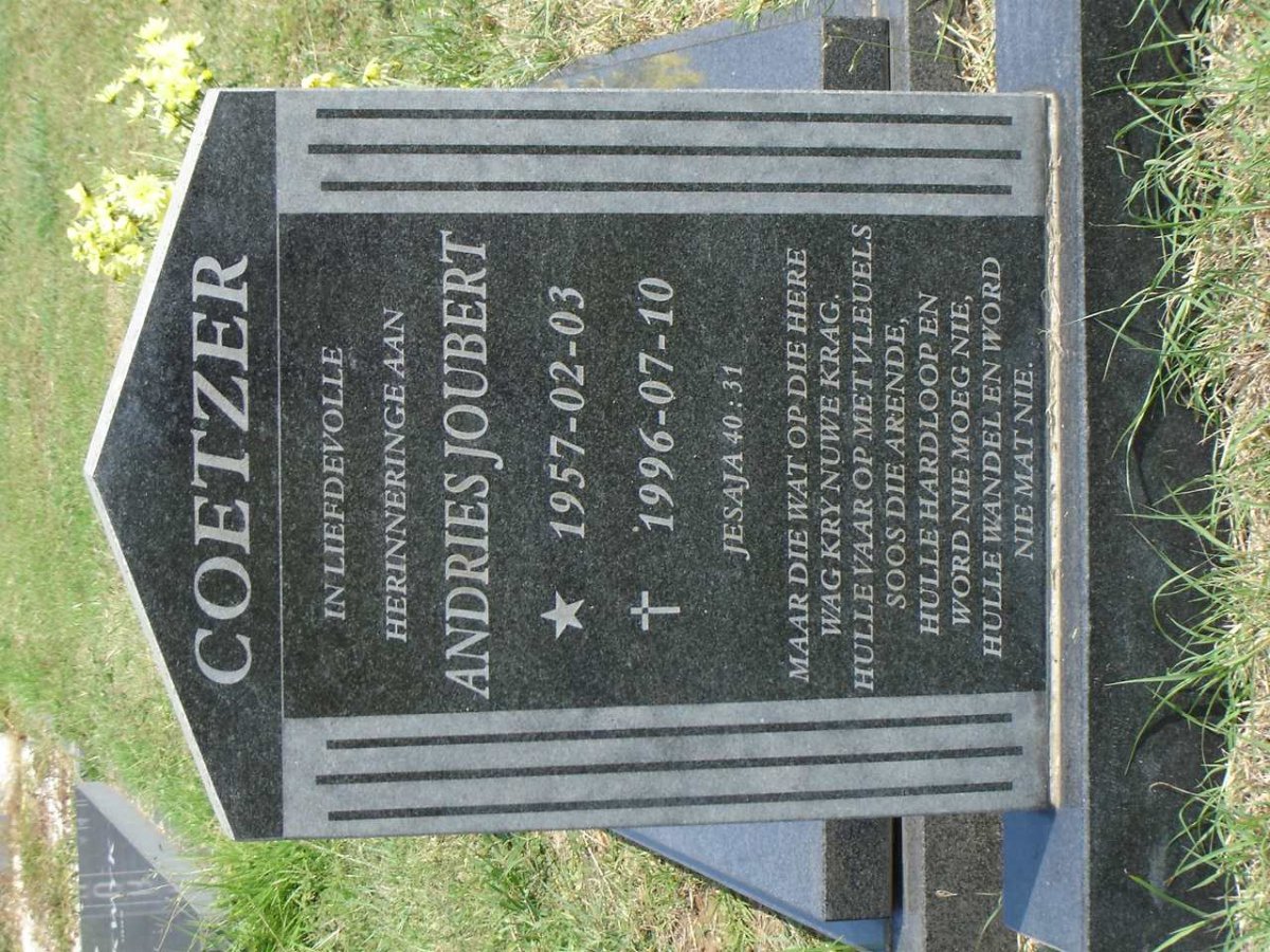 COETZER Andries Joubert 1957-1996