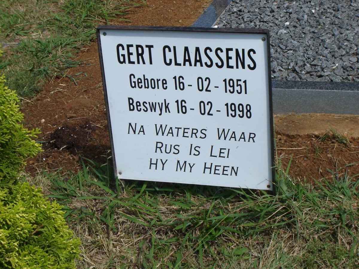 CLAASSENS Gert 1951-1998