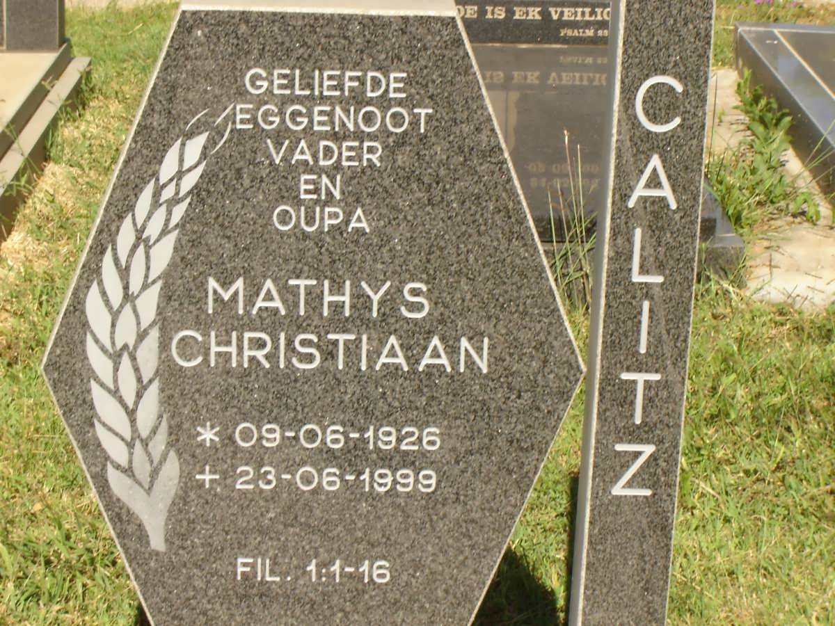 CALITZ Mathys Christiaan 1926-1999