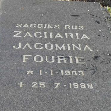 FOURIE Zacharia Jacomina 1903-1988
