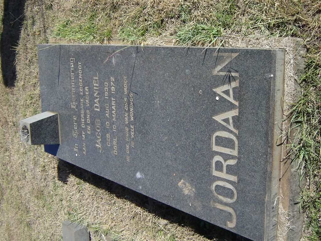 JORDAAN Jacob Daniel 1930-1972