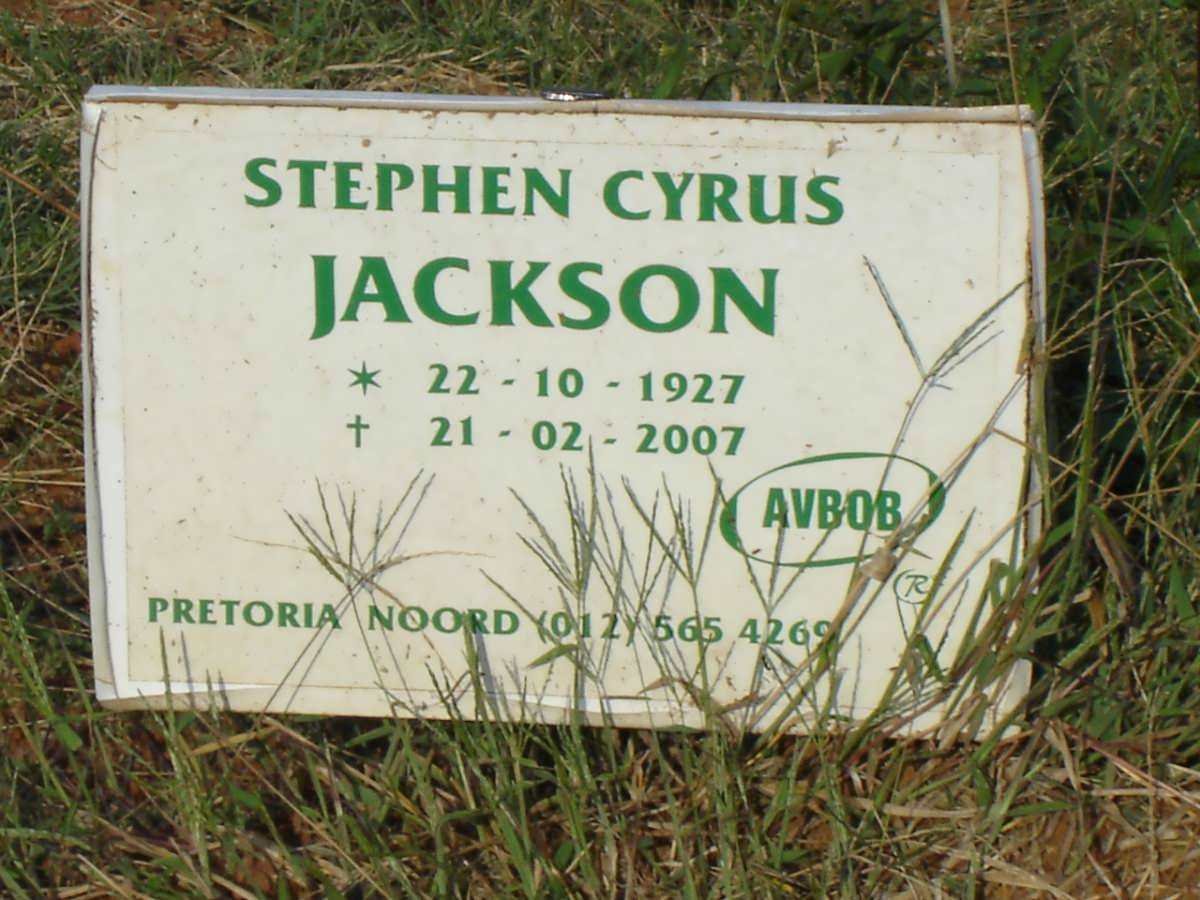 JACKSON Stephen Cyrus 1927-2007