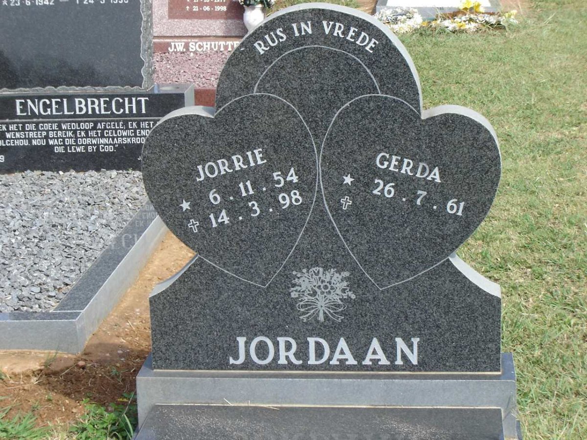 JORDAAN Jorrie 1954-1998 &amp; Gerda 1961-