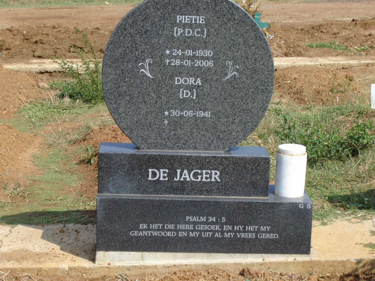 JAGER P.D.C., de 1930-2006 &amp; Dora 1941-