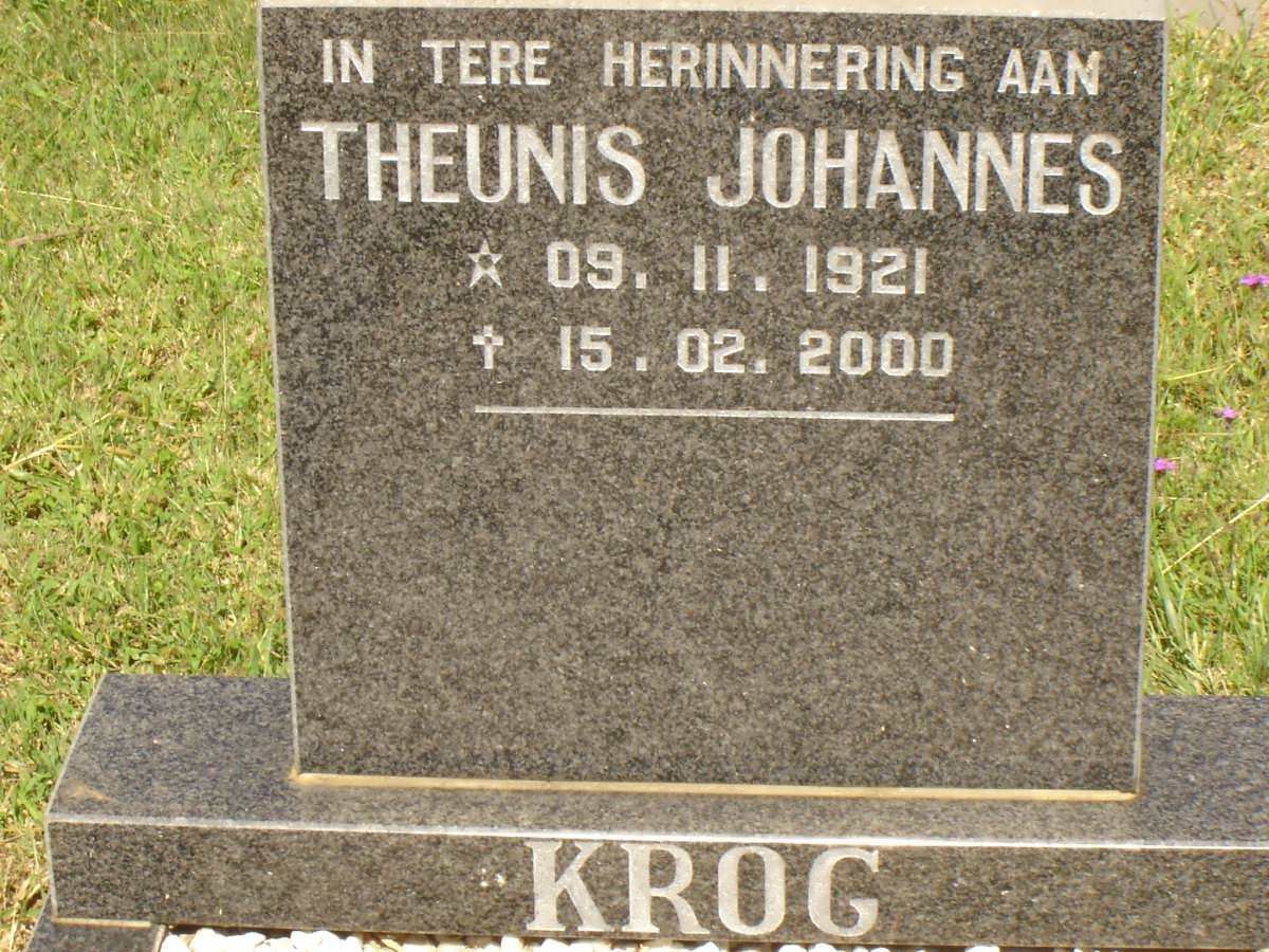KROG Theunis Johannes 1921-2000