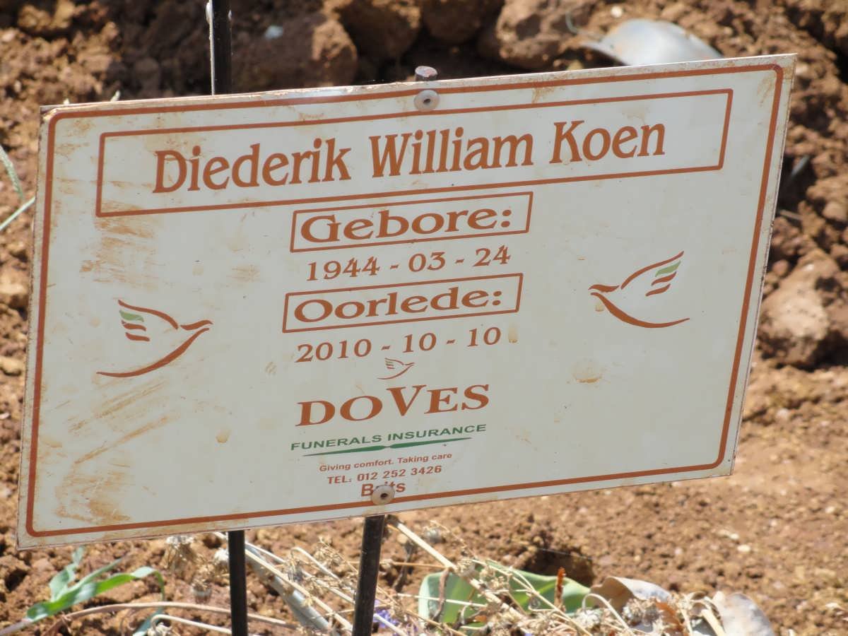KOEN Diederik William 1944-2010