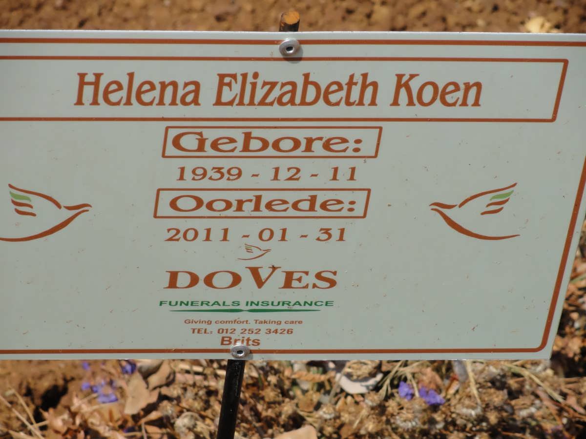 KOEN Helena Elizabeth 1939-2011