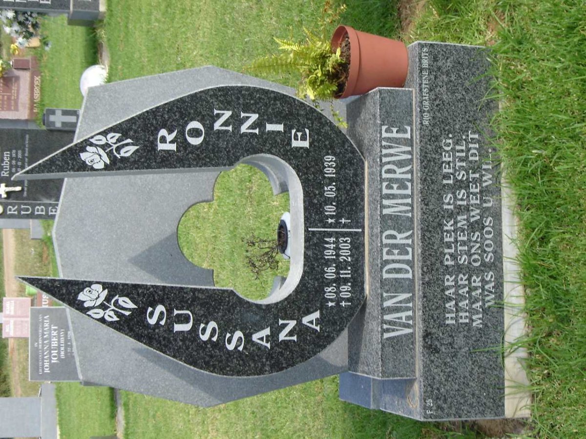 MERWE Ronnie, van der 1939- &amp; Sussana 1944-2003